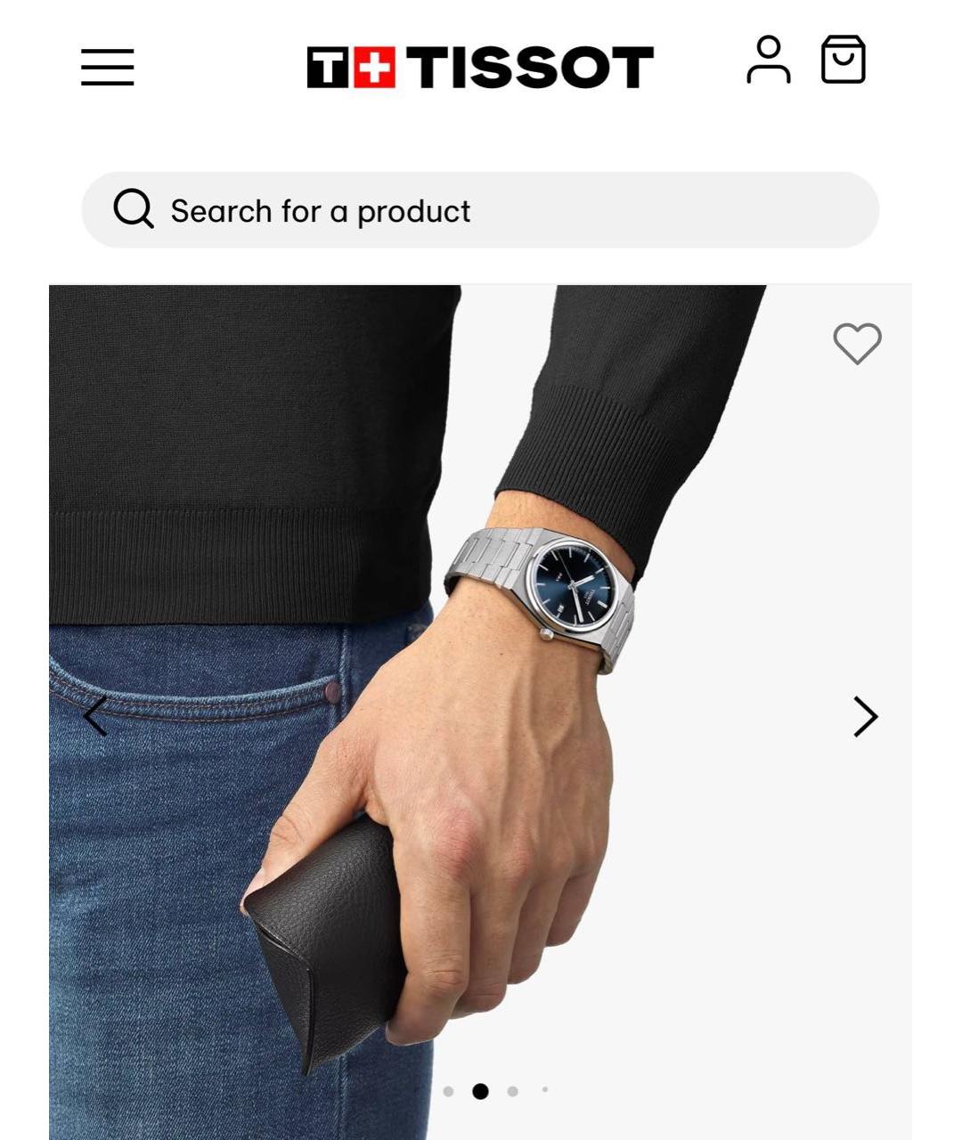 TISSOT Темно-синие стальные часы, фото 3