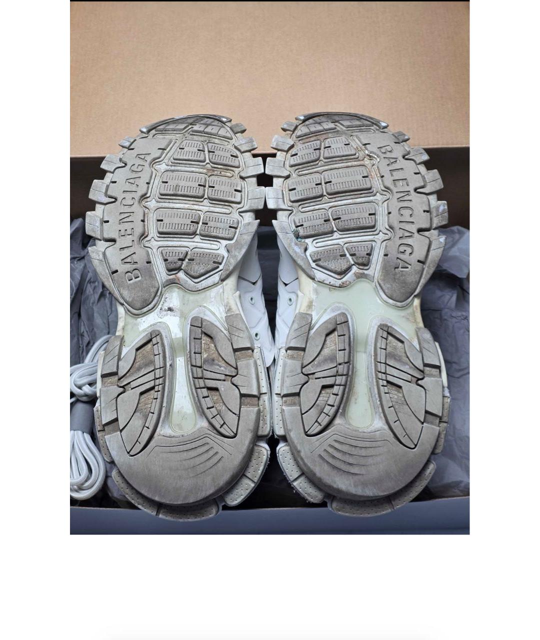 BALENCIAGA Белые замшевые низкие кроссовки / кеды, фото 5