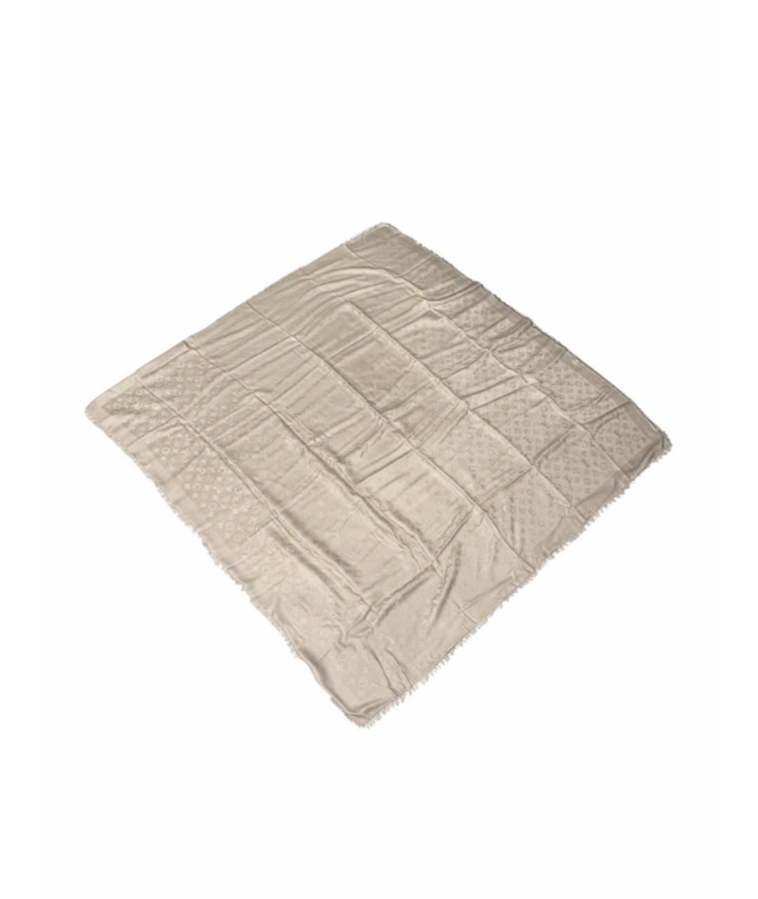 LOUIS VUITTON Серебрянный шелковый платок, фото 1