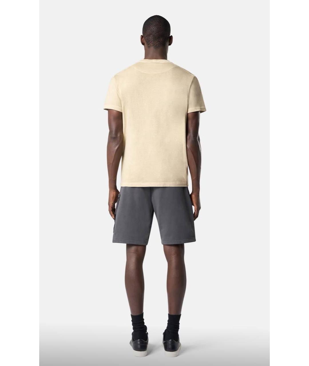 STONE ISLAND Бежевая хлопковая футболка, фото 5