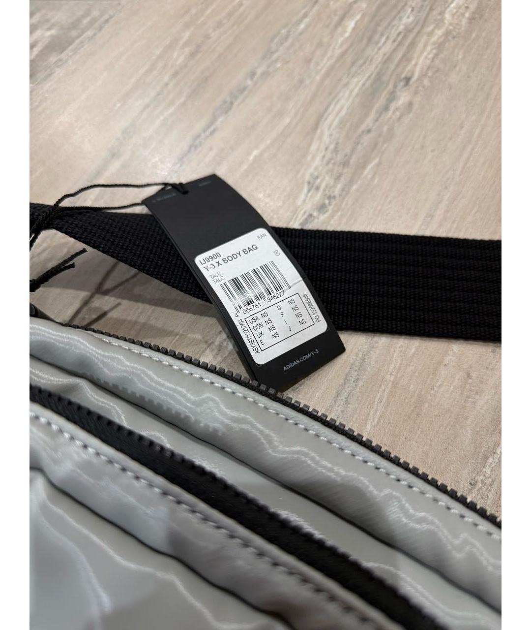 Y-3 Серая синтетическая сумка на плечо, фото 7