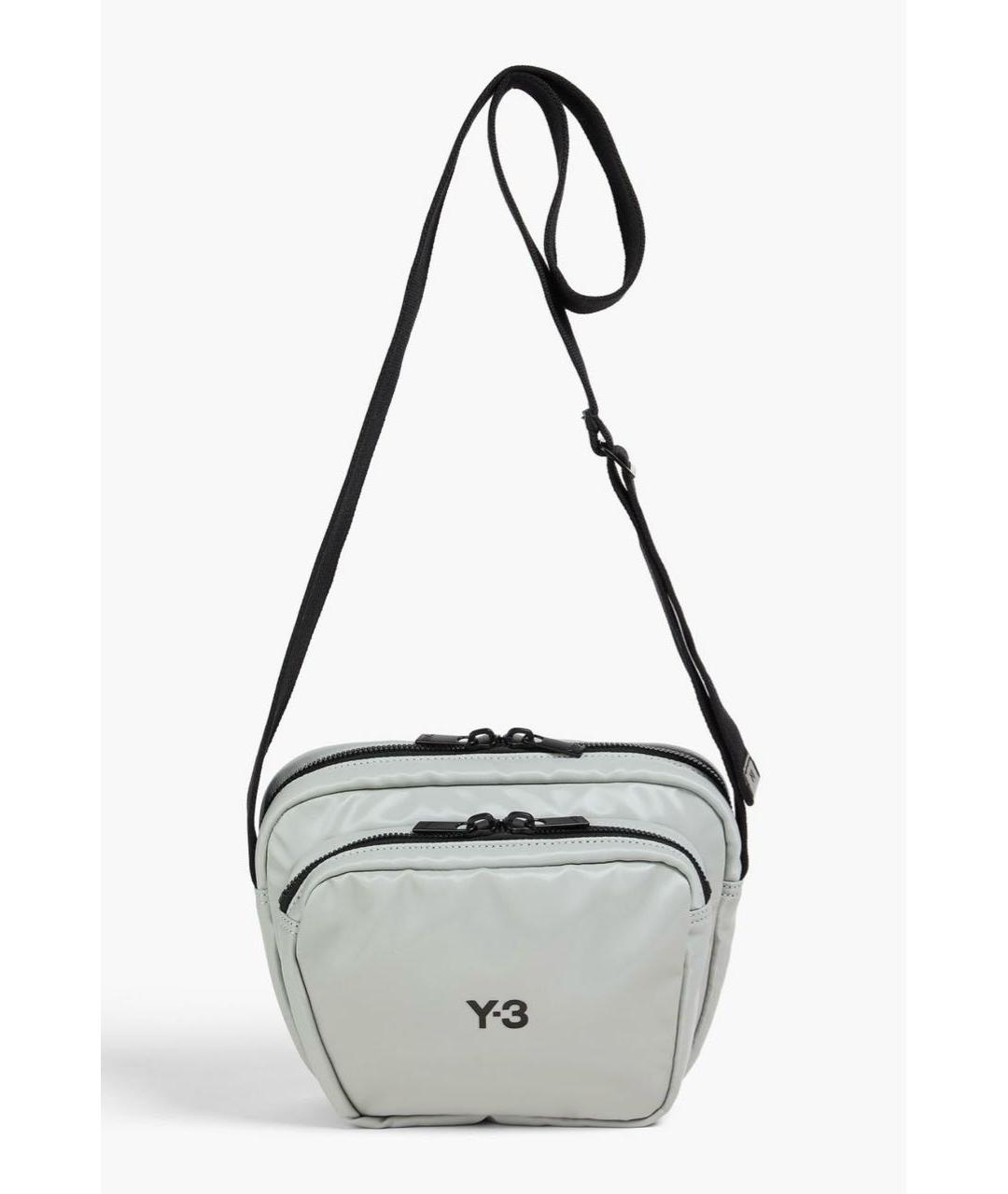 Y-3 Серая синтетическая сумка на плечо, фото 9