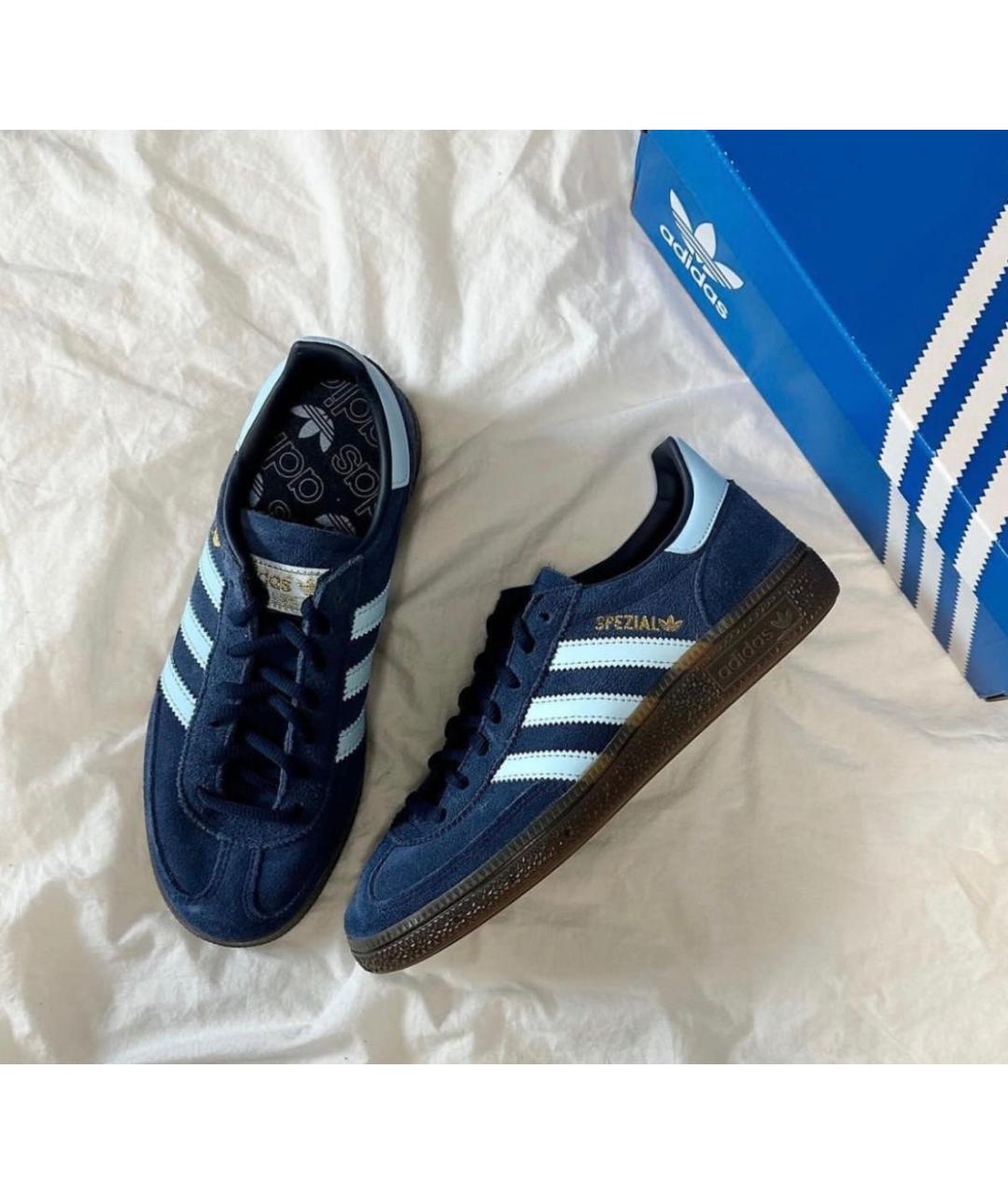 ADIDAS Темно-синие замшевые кроссовки, фото 2