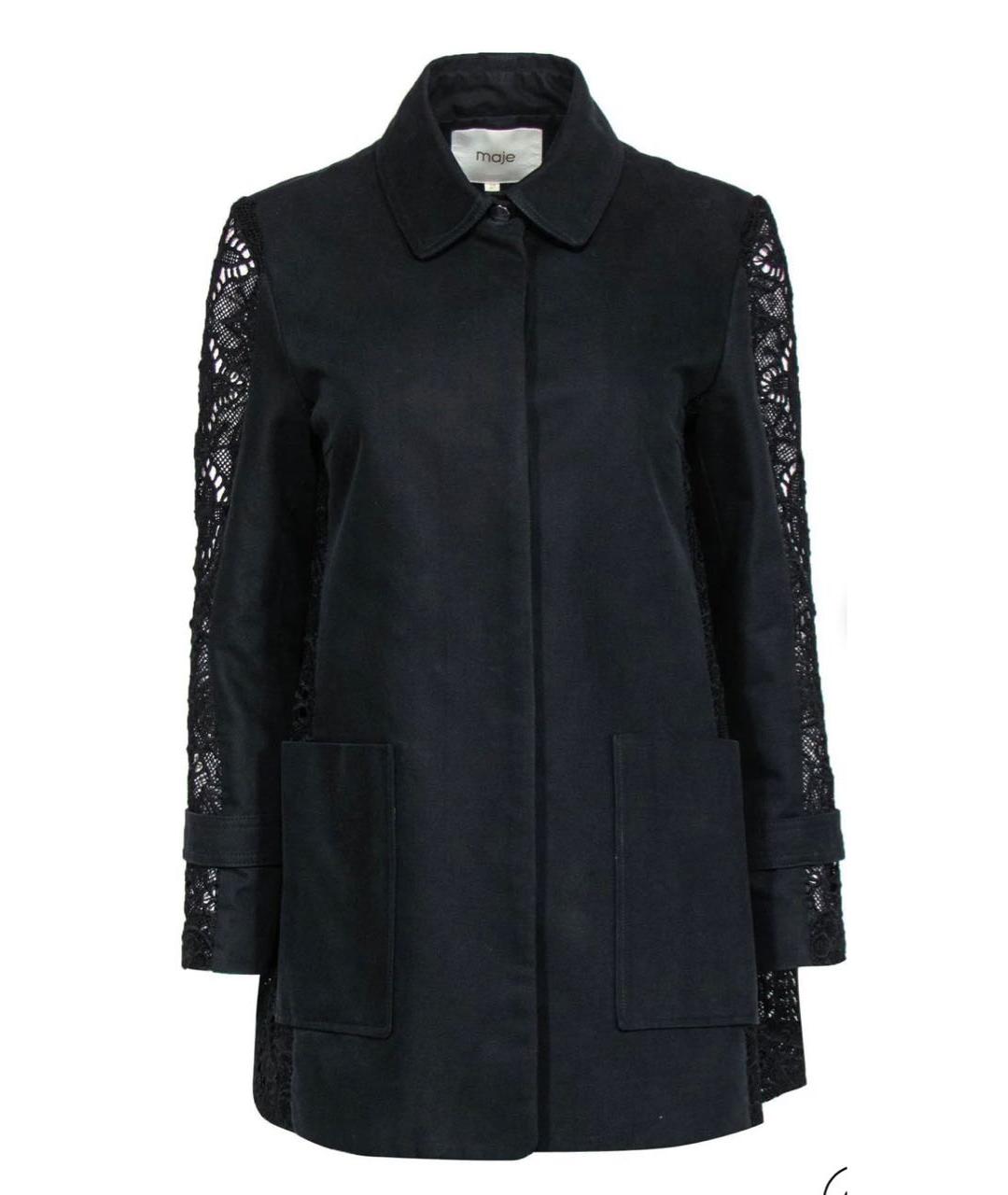 MAJE Черный вискозный тренч/плащ, фото 7