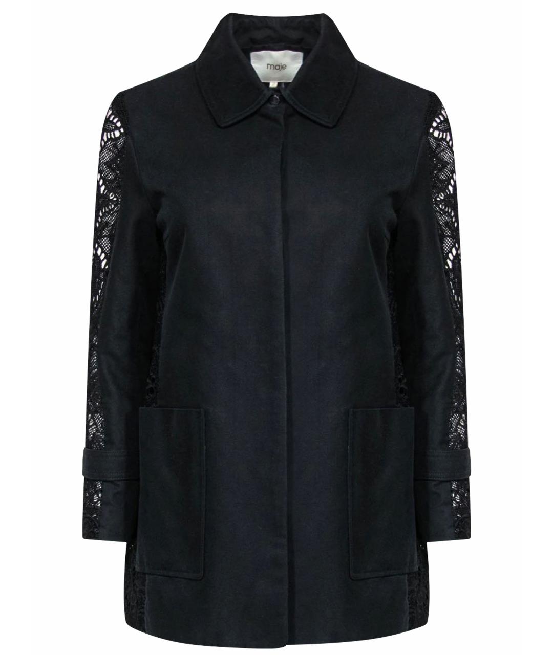 MAJE Черный вискозный тренч/плащ, фото 1