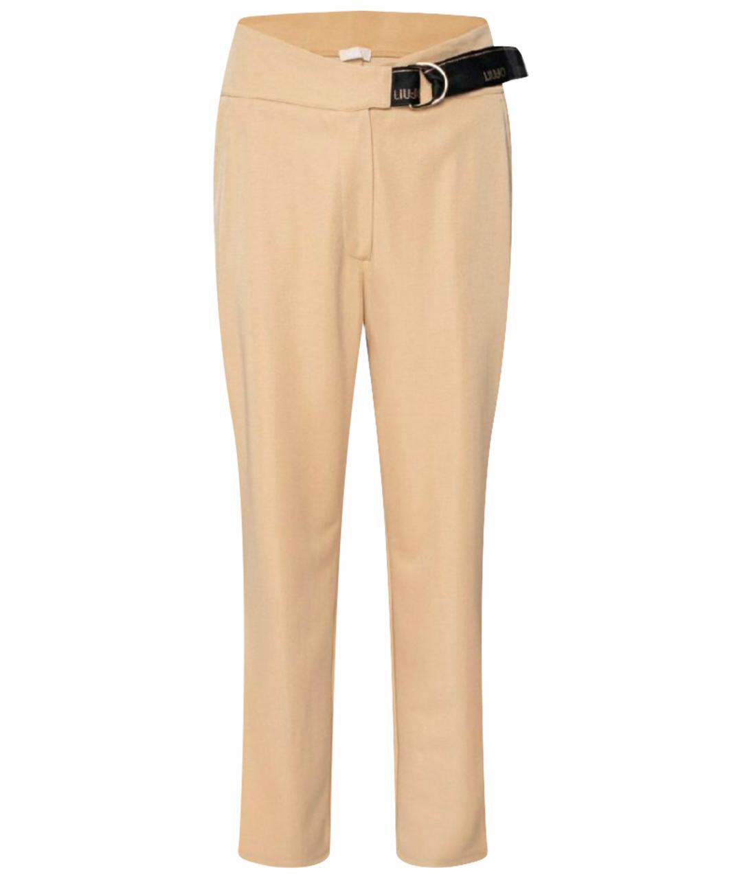 LIU JO Бежевые полиэстеровые брюки узкие, фото 1