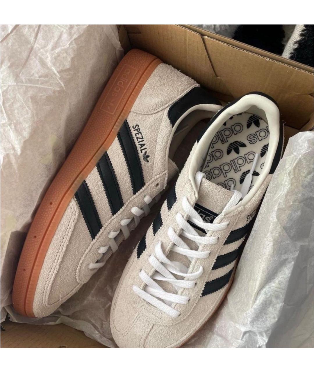 ADIDAS Бежевые замшевые кроссовки, фото 2