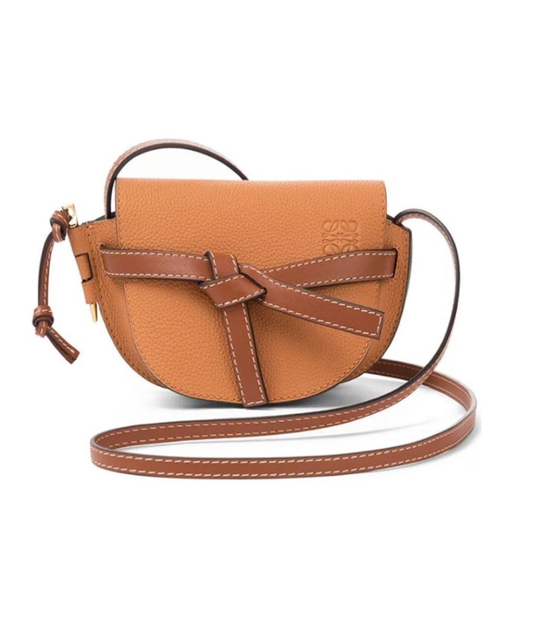 LOEWE Коричневая кожаная сумка через плечо, фото 7