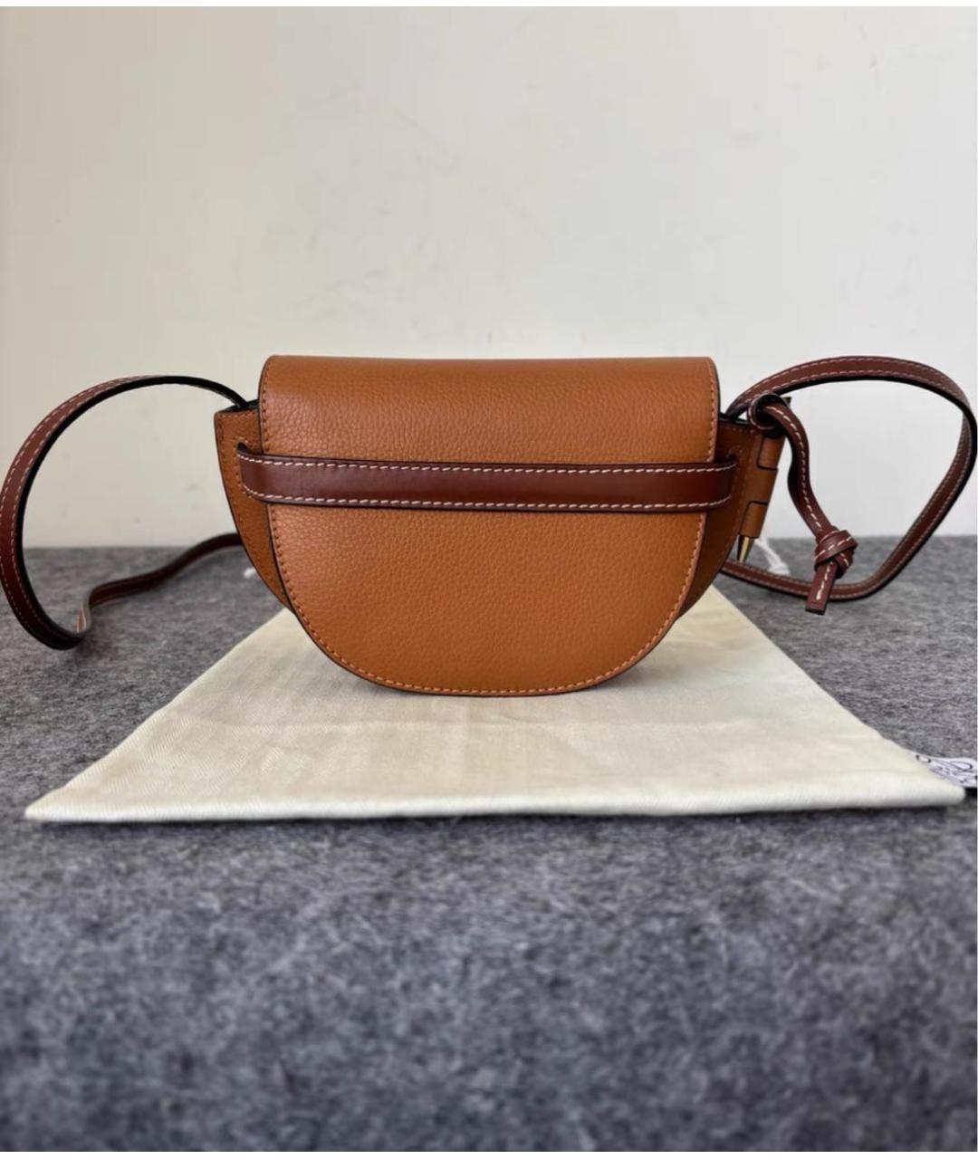 LOEWE Коричневая кожаная сумка через плечо, фото 3