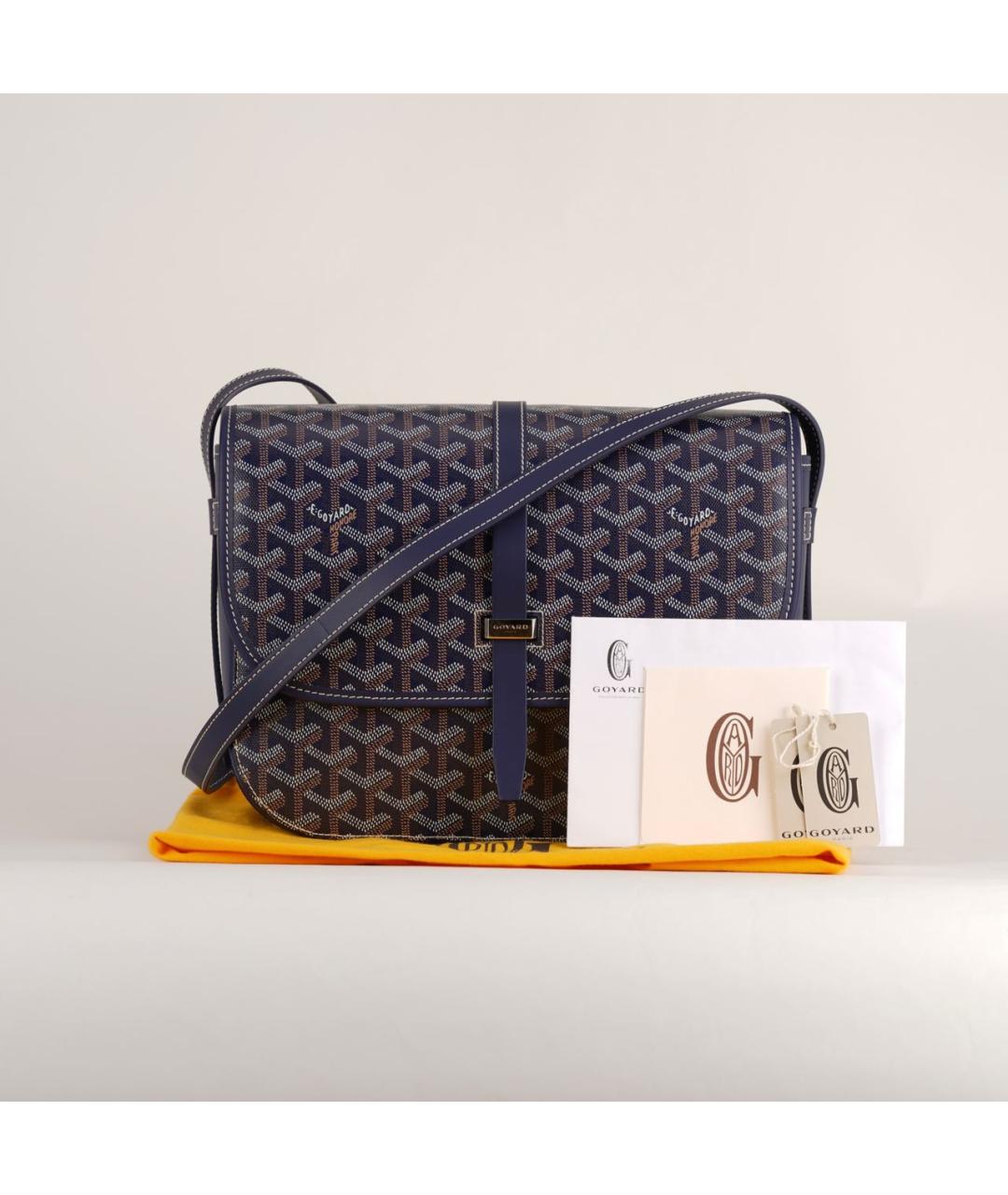 GOYARD Темно-синяя кожаная сумка на плечо, фото 2