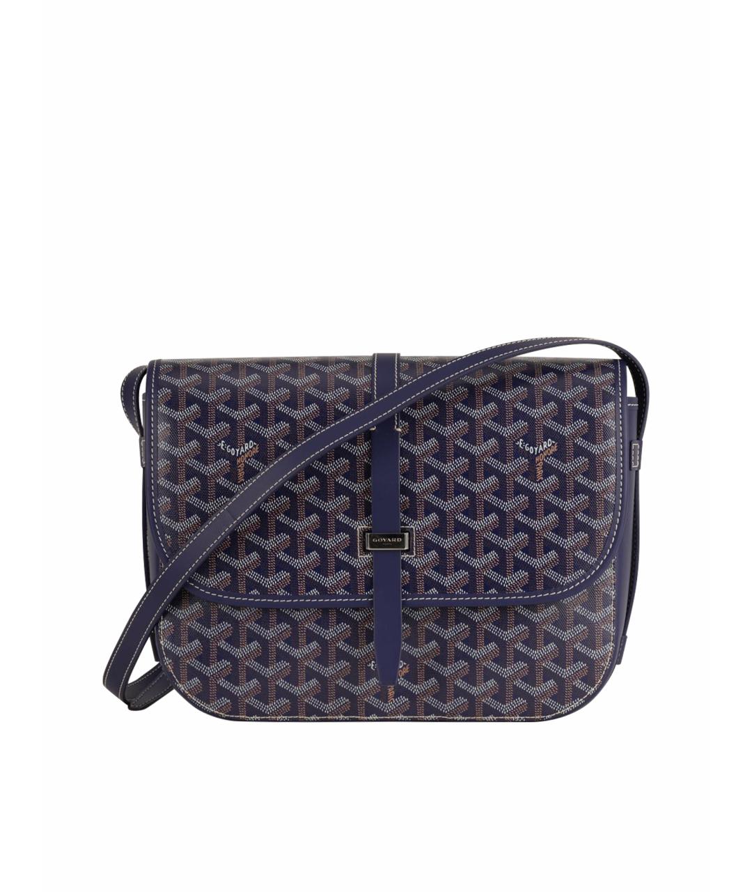 GOYARD Темно-синяя кожаная сумка на плечо, фото 1