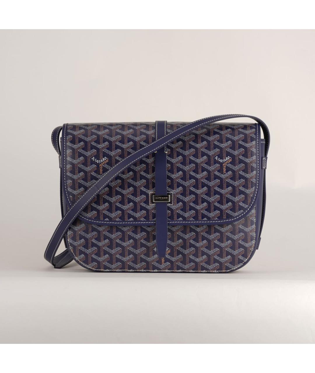 GOYARD Темно-синяя кожаная сумка на плечо, фото 9