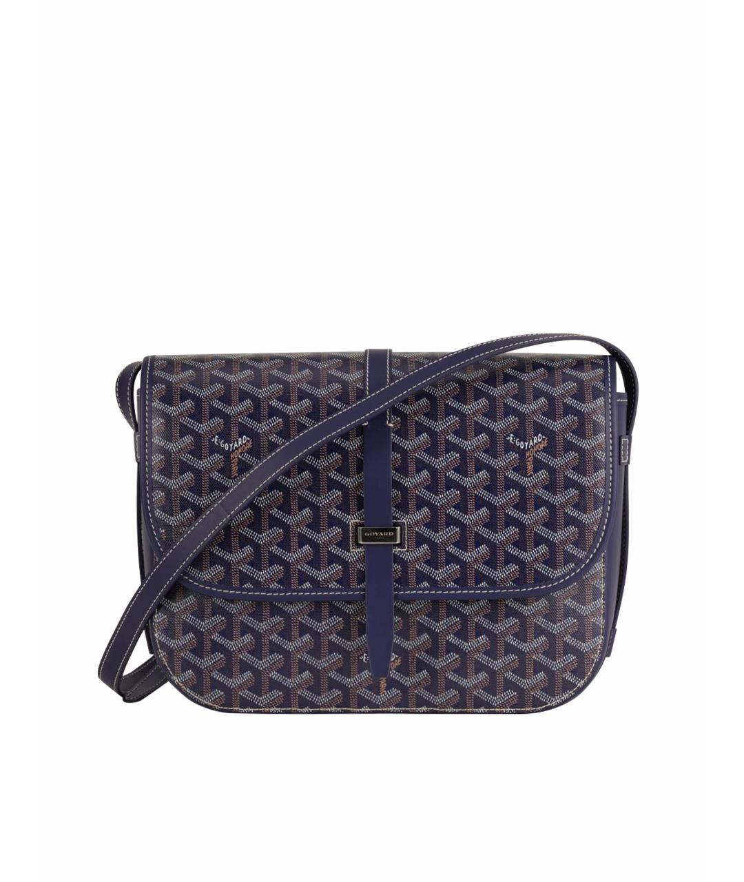 GOYARD Темно-синяя кожаная сумка на плечо, фото 1