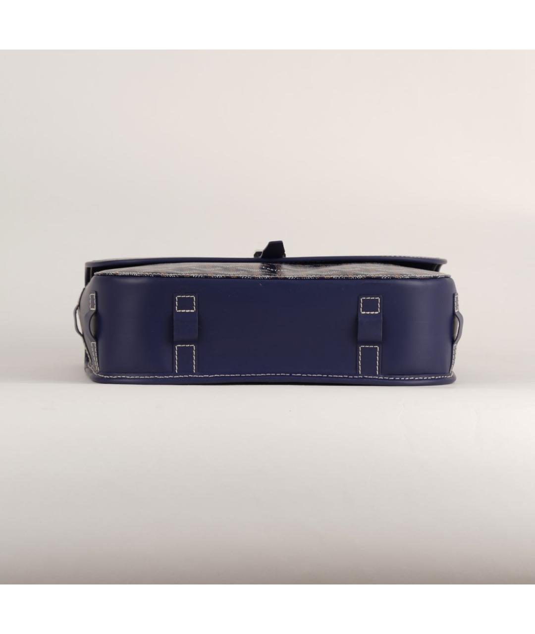 GOYARD Темно-синяя кожаная сумка на плечо, фото 6
