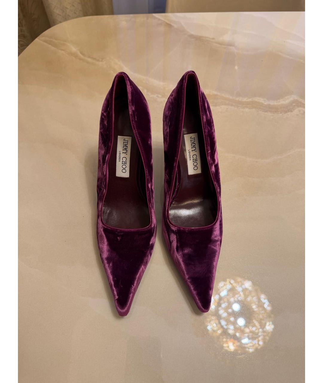JIMMY CHOO Фиолетовые бархатные туфли, фото 2