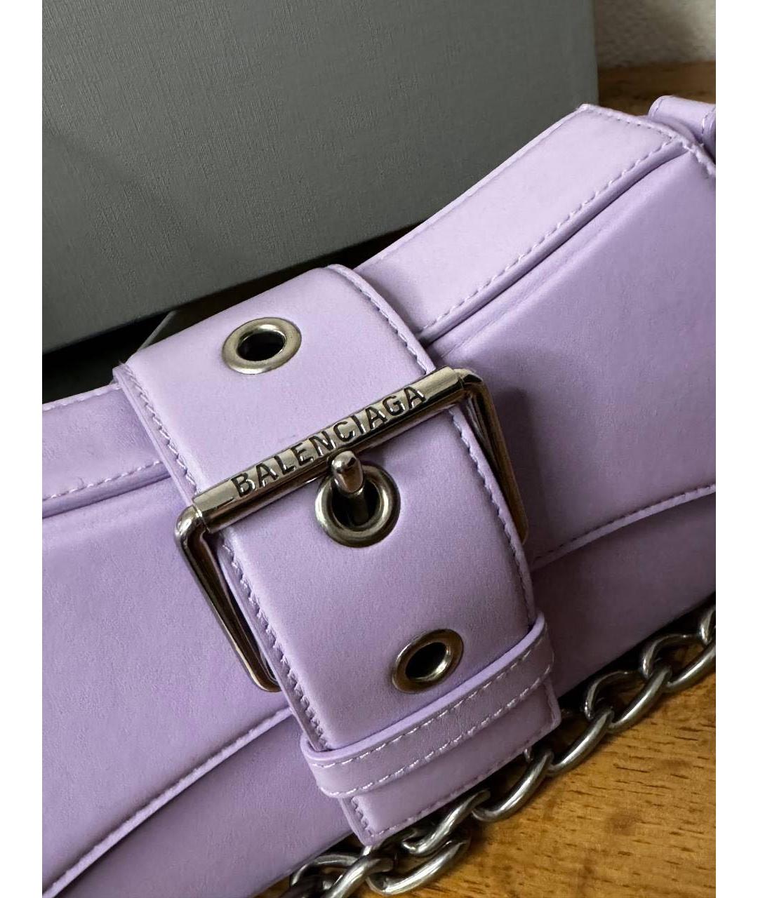 BALENCIAGA Фиолетовая кожаная сумка через плечо, фото 4
