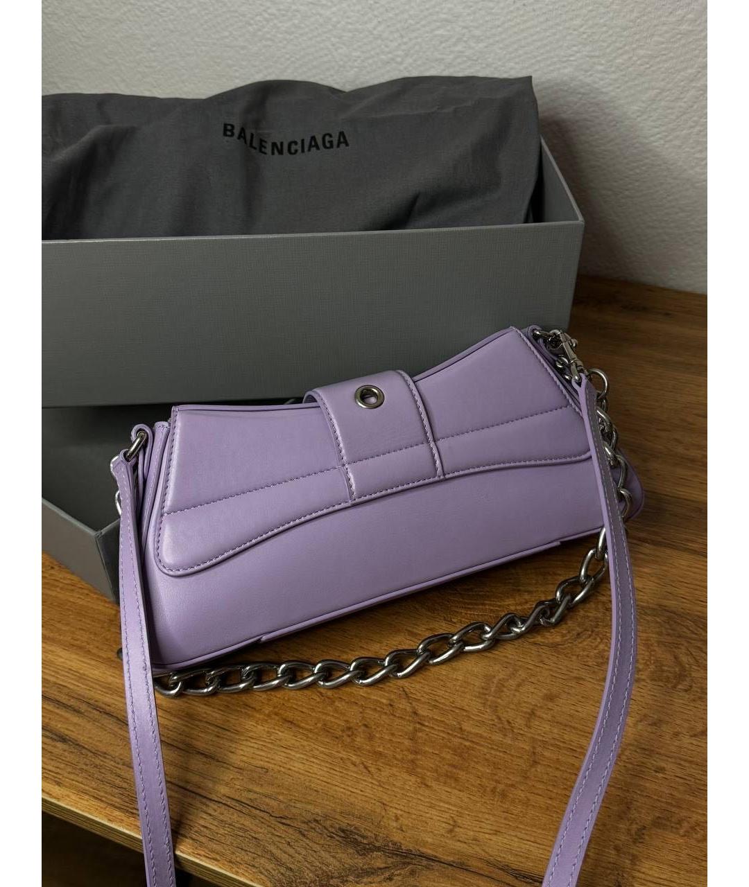 BALENCIAGA Фиолетовая кожаная сумка через плечо, фото 3