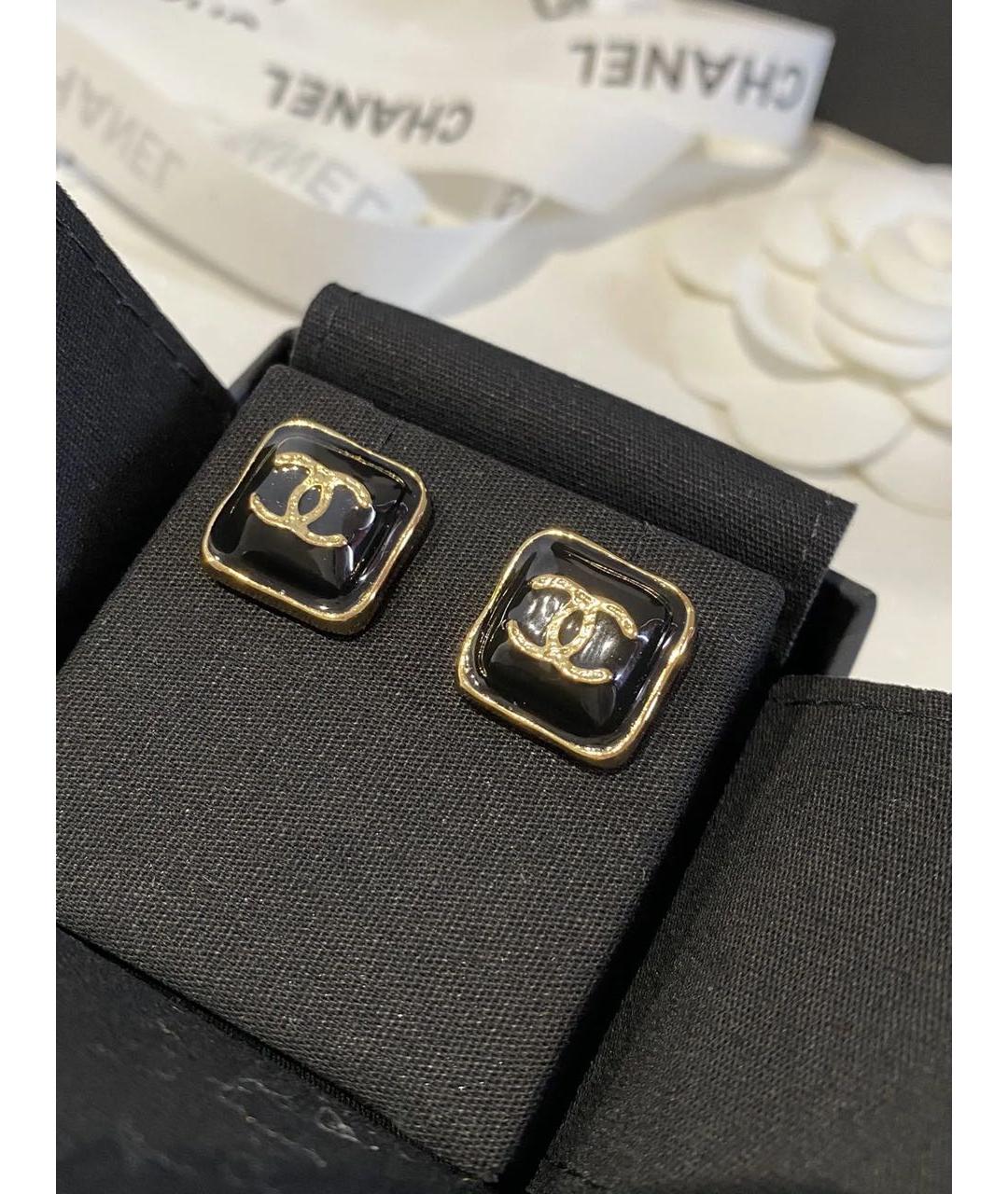 CHANEL Черные серьги, фото 3