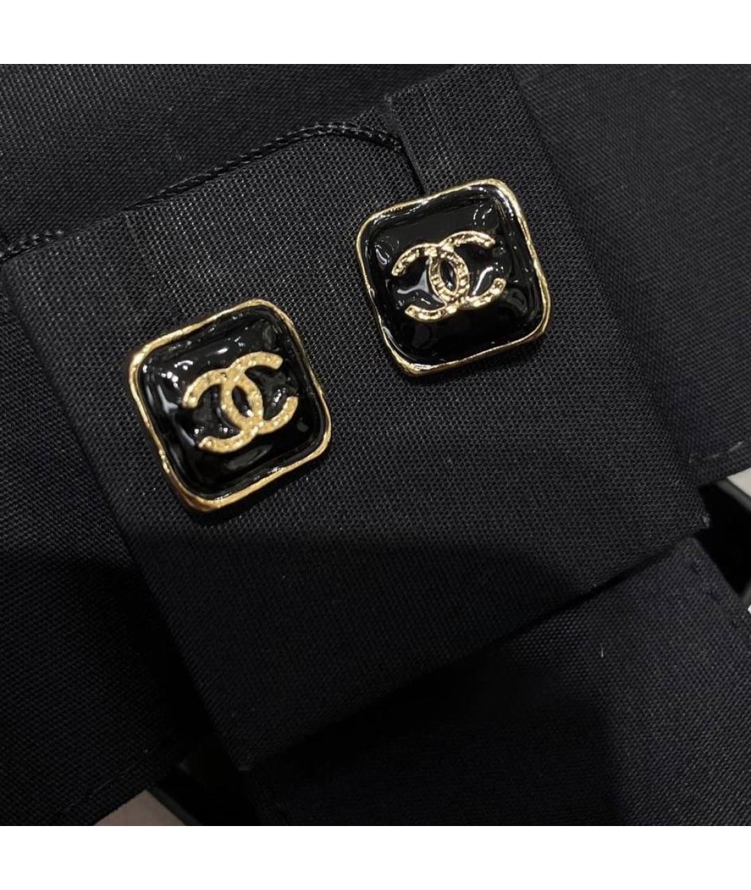 CHANEL Черные серьги, фото 2