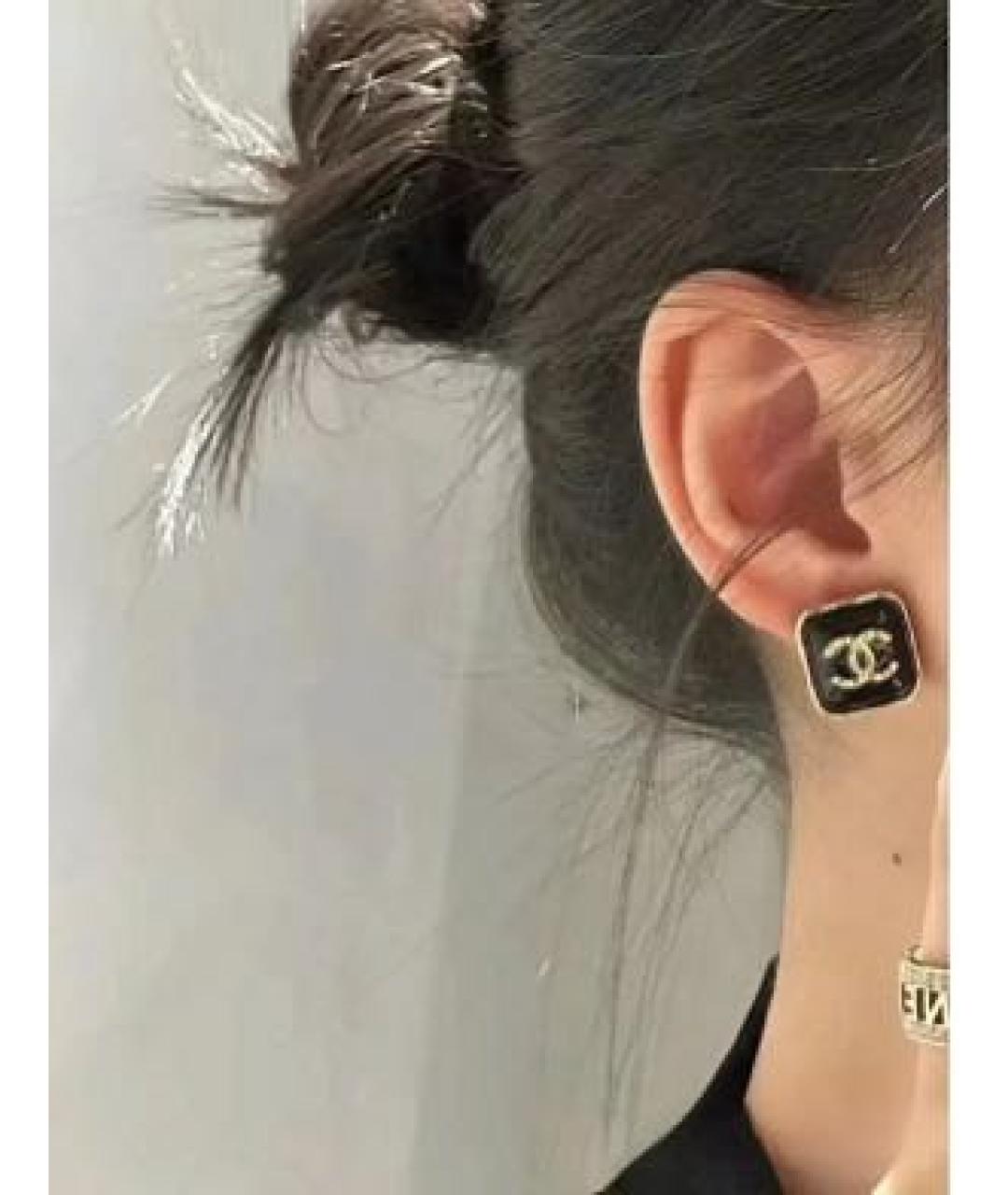 CHANEL Черные серьги, фото 4