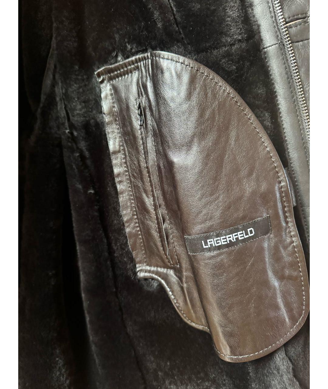 KARL LAGERFELD Черная шерстяная дубленка/шуба, фото 4