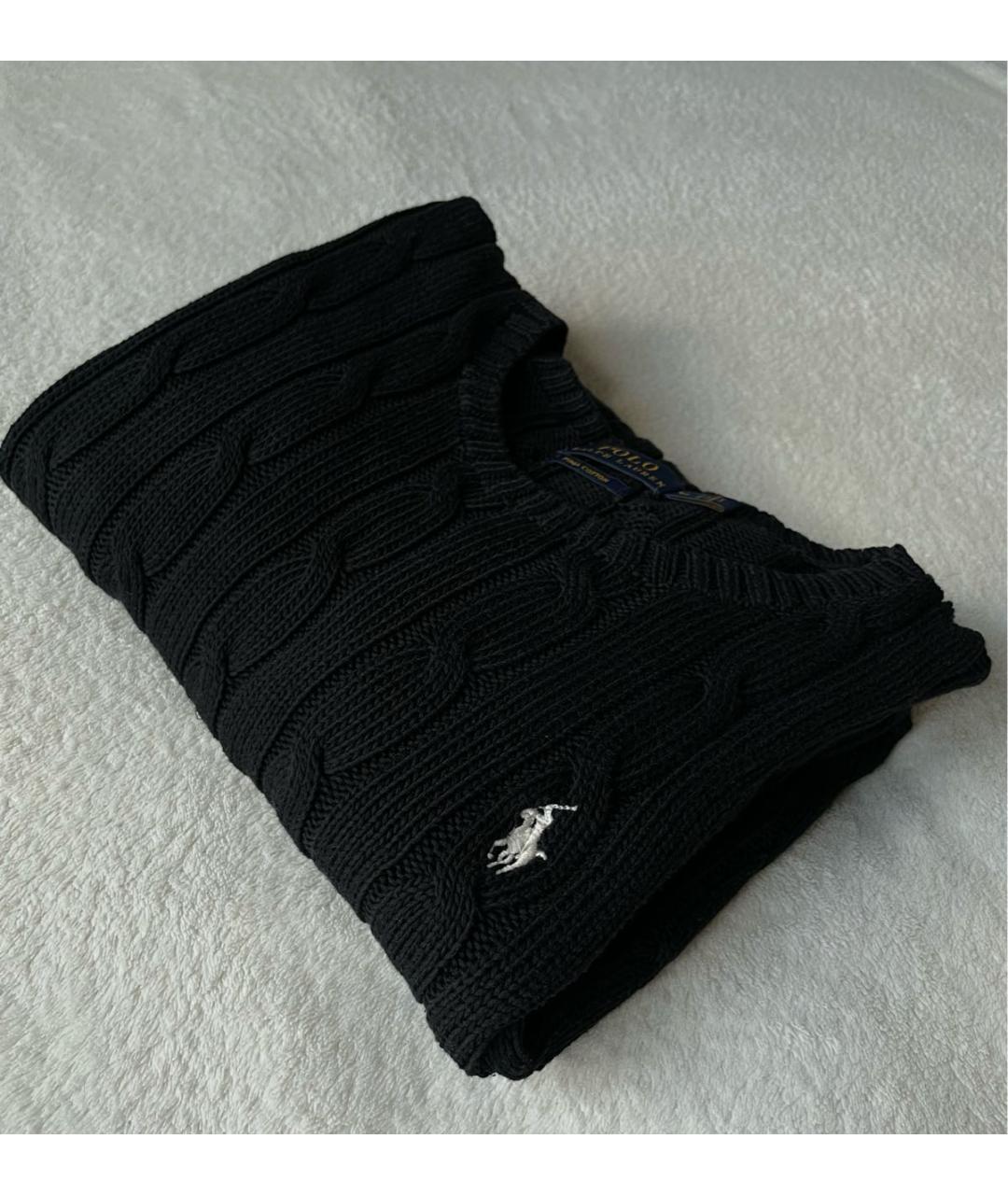 POLO RALPH LAUREN Черный хлопковый джемпер / свитер, фото 4