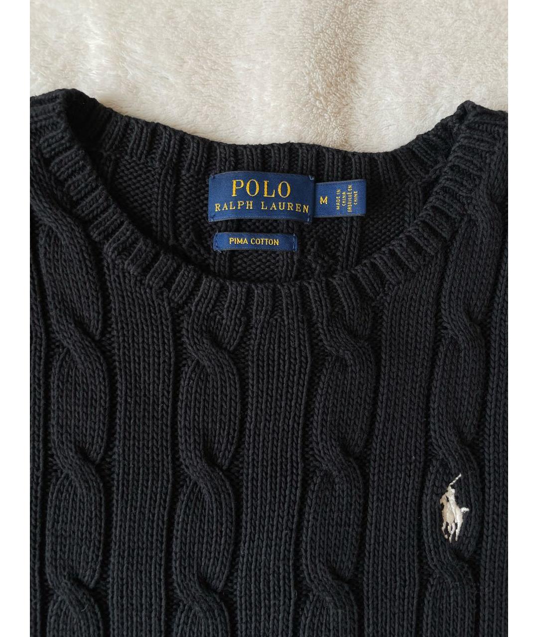POLO RALPH LAUREN Черный хлопковый джемпер / свитер, фото 3