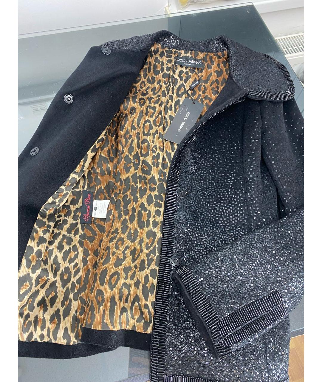 DOLCE&GABBANA Черное шерстяное пальто, фото 3