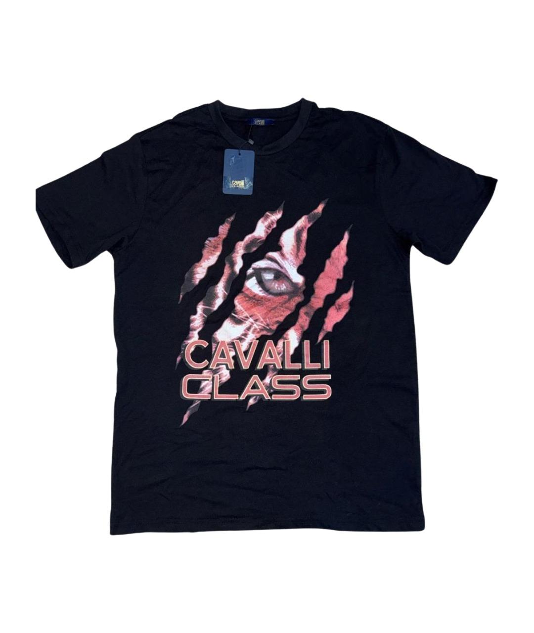 CAVALLI CLASS Черная хлопковая футболка, фото 1