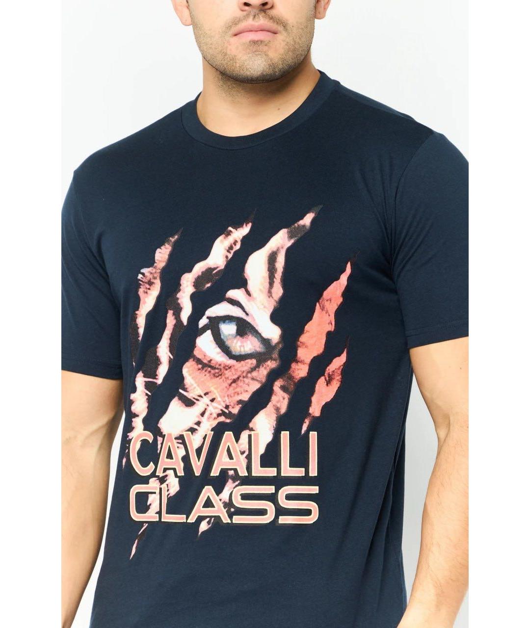 CAVALLI CLASS Черная хлопковая футболка, фото 7