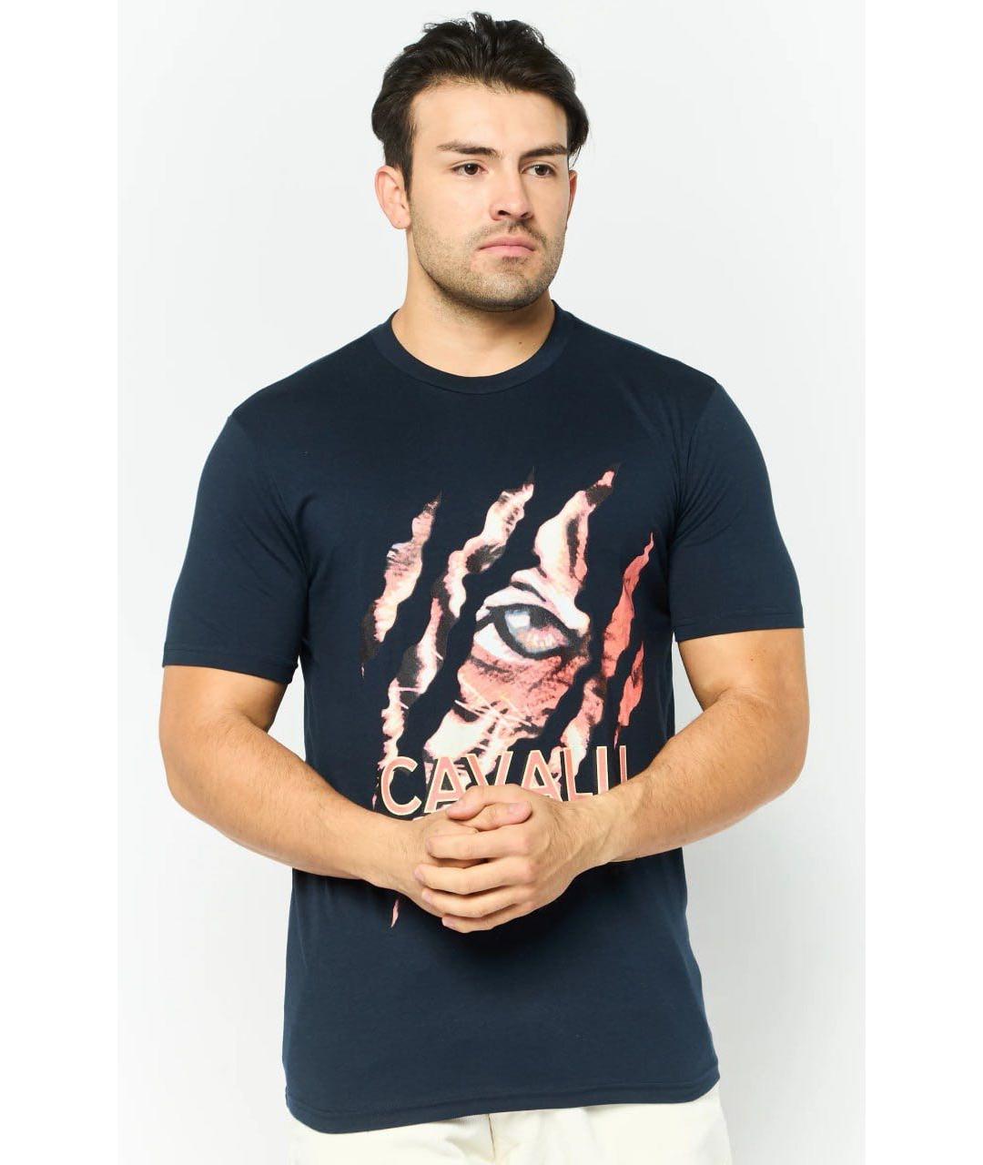 CAVALLI CLASS Черная хлопковая футболка, фото 8