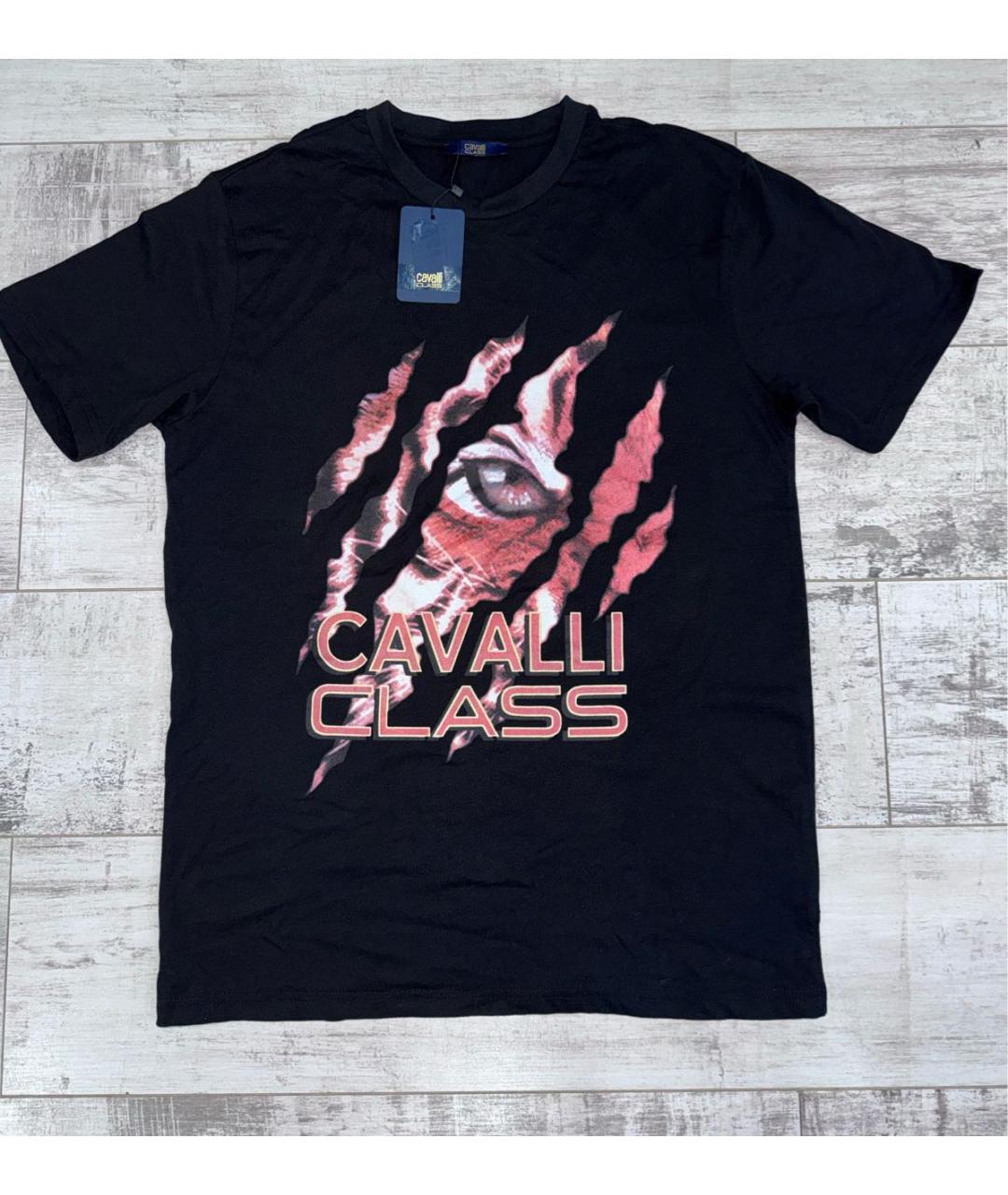 CAVALLI CLASS Черная хлопковая футболка, фото 9