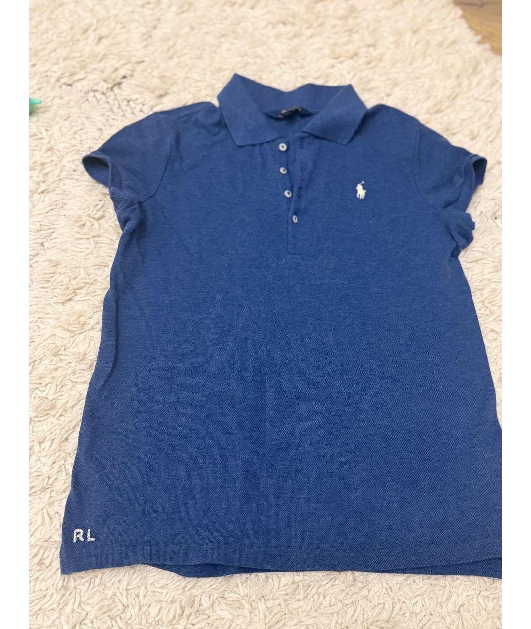 POLO RALPH LAUREN Синяя хлопковая футболка, фото 6