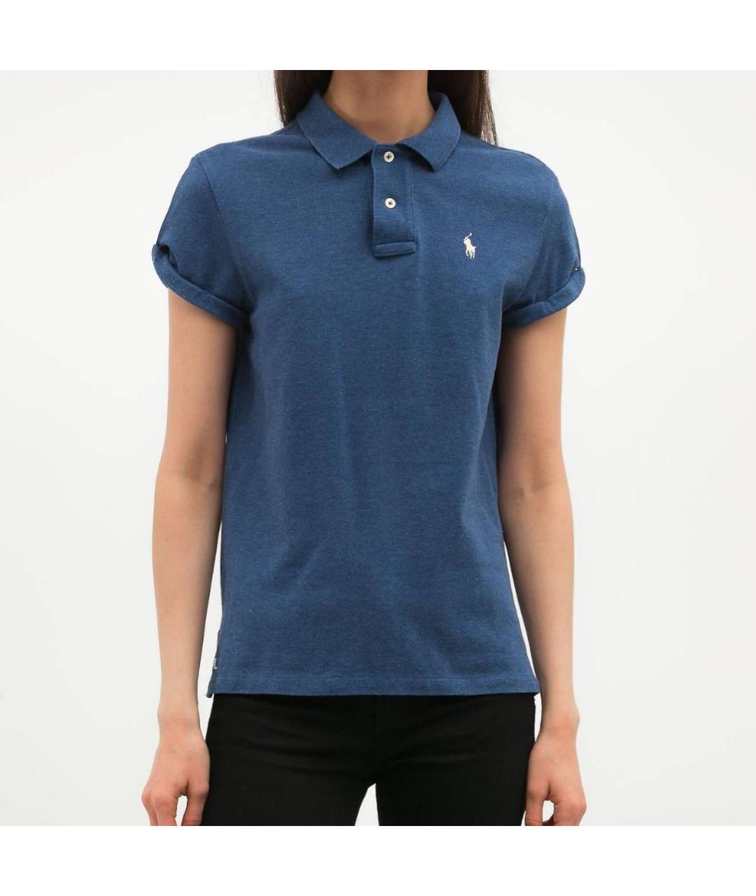 POLO RALPH LAUREN Синяя хлопковая футболка, фото 2