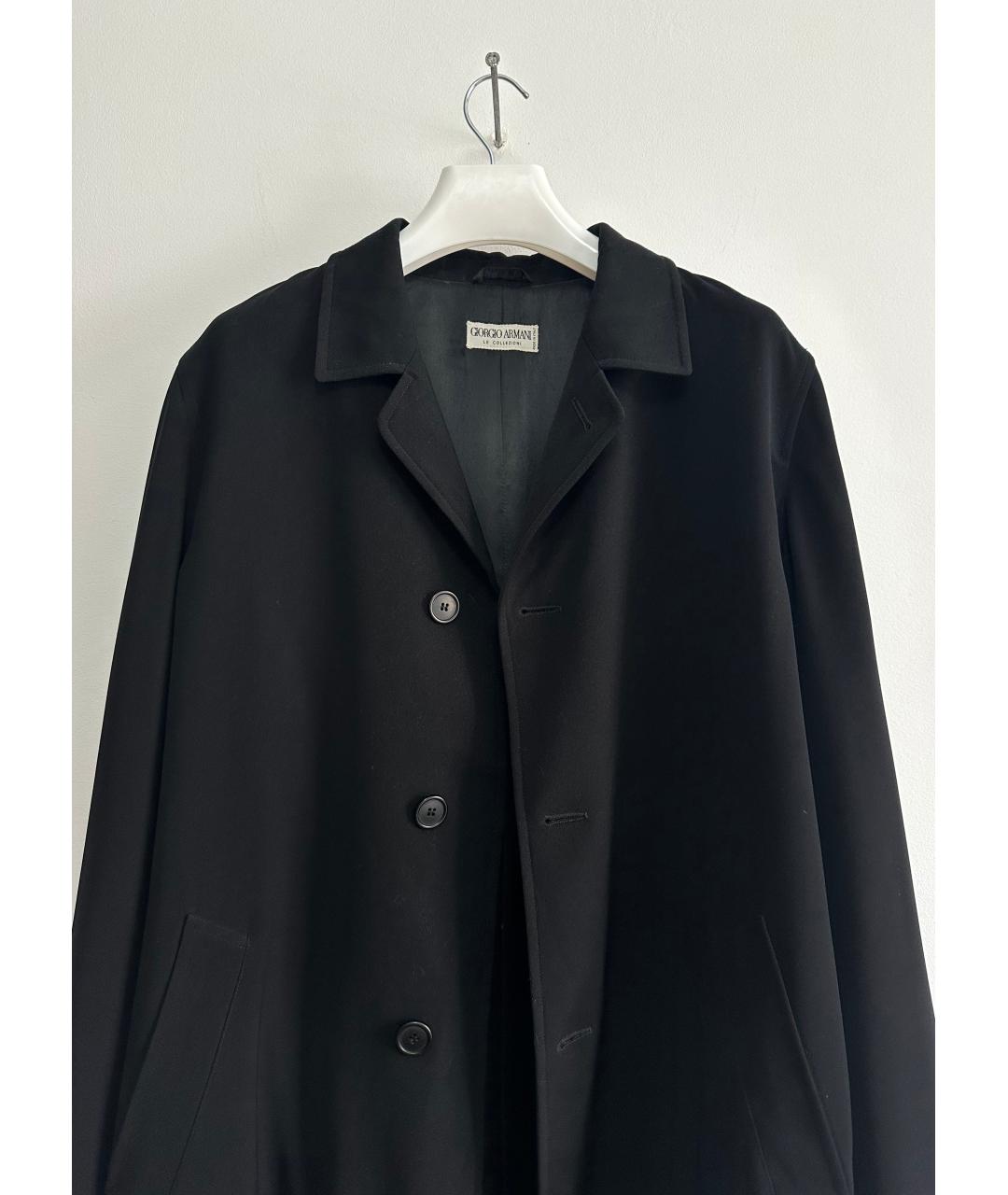 GIORGIO ARMANI Черный полиэстеровый тренч / плащ, фото 3