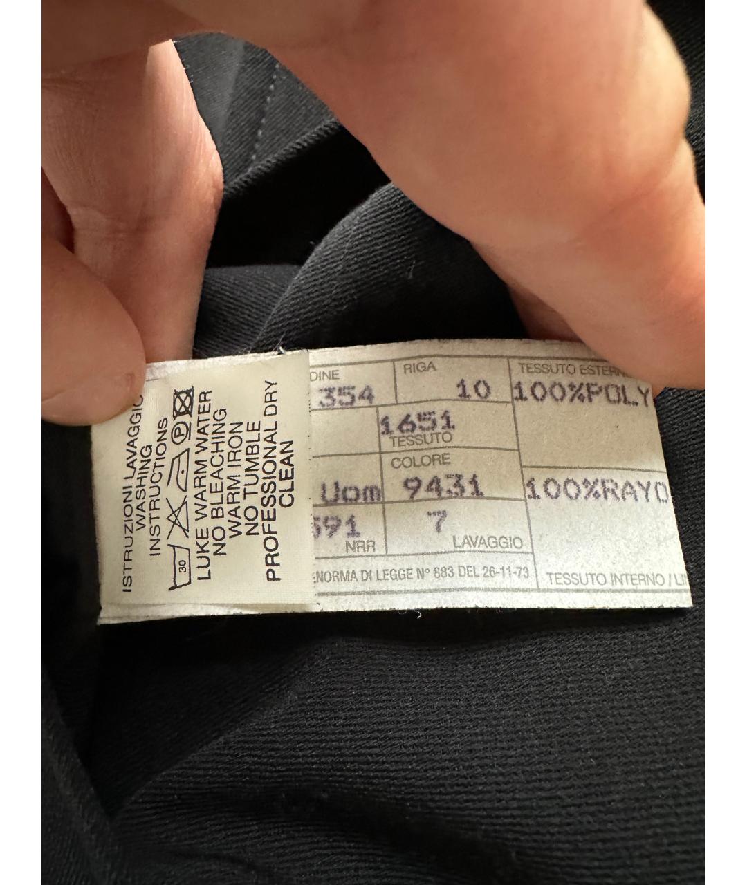 GIORGIO ARMANI Черный полиэстеровый тренч / плащ, фото 6