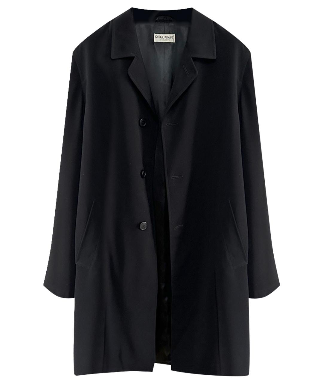 GIORGIO ARMANI Черный полиэстеровый тренч / плащ, фото 1