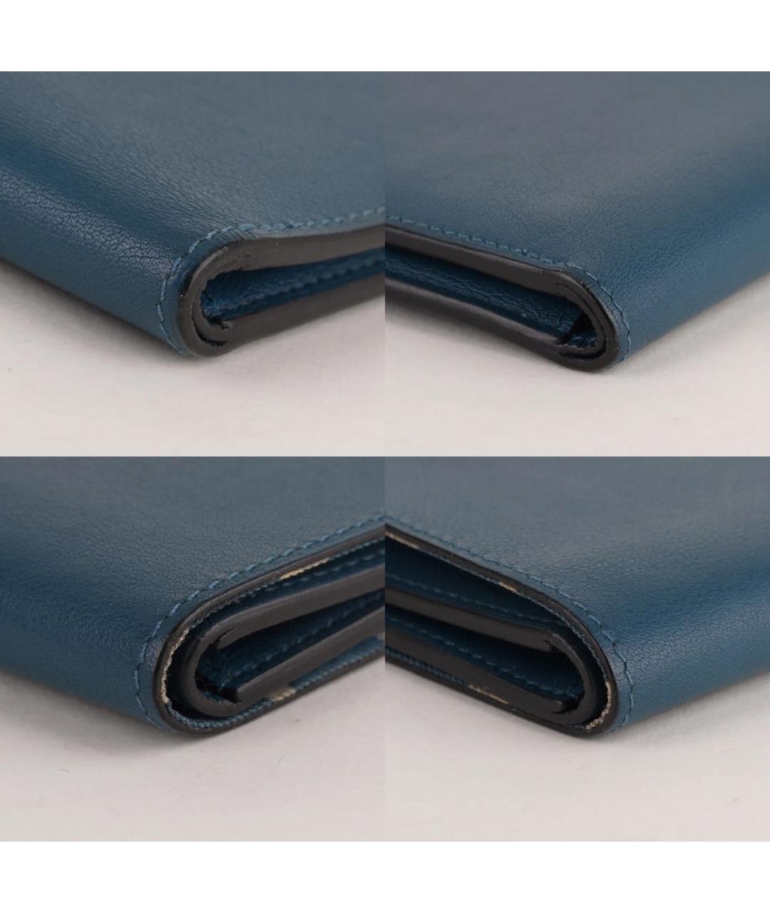 HERMES Синий кожаный кошелек, фото 8