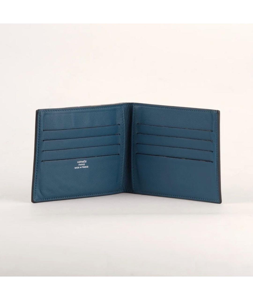HERMES Синий кожаный кошелек, фото 7