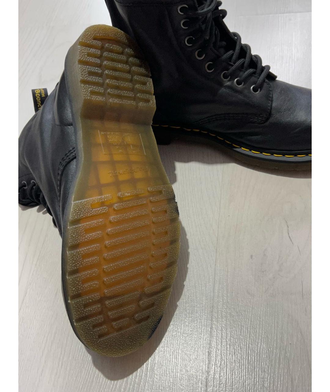 DR. MARTENS Черные кожаные высокие ботинки, фото 5