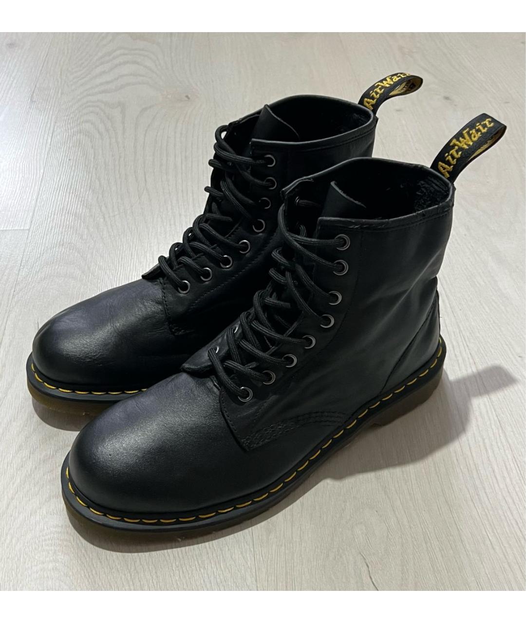 DR. MARTENS Черные кожаные высокие ботинки, фото 2