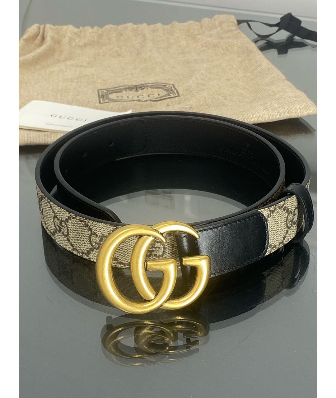 GUCCI Бежевый кожаный ремень, фото 5