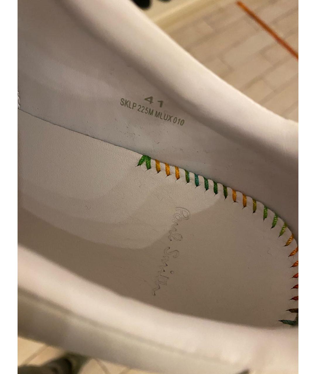 PAUL SMITH Белые кожаные кеды, фото 8