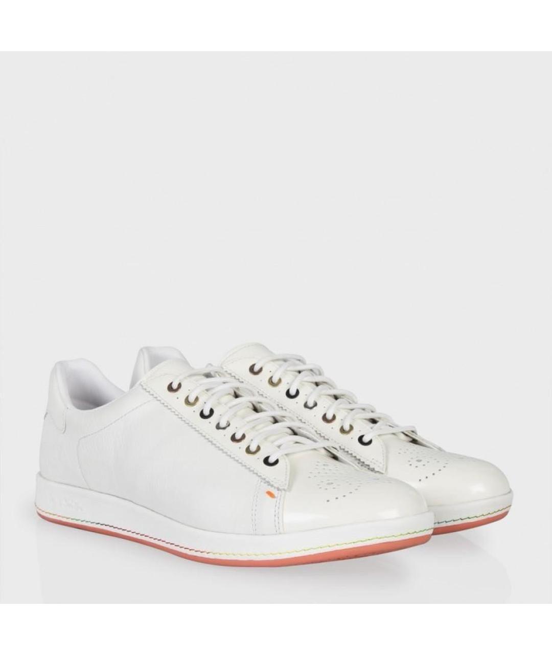 PAUL SMITH Белые кожаные кеды, фото 2