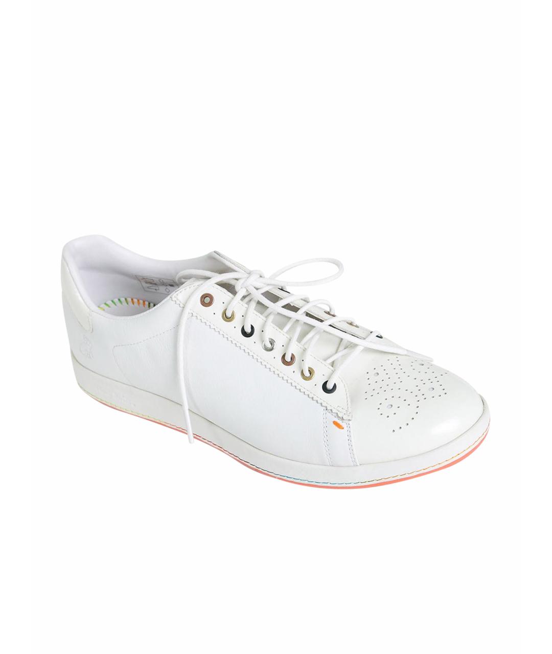 PAUL SMITH Белые кожаные кеды, фото 1