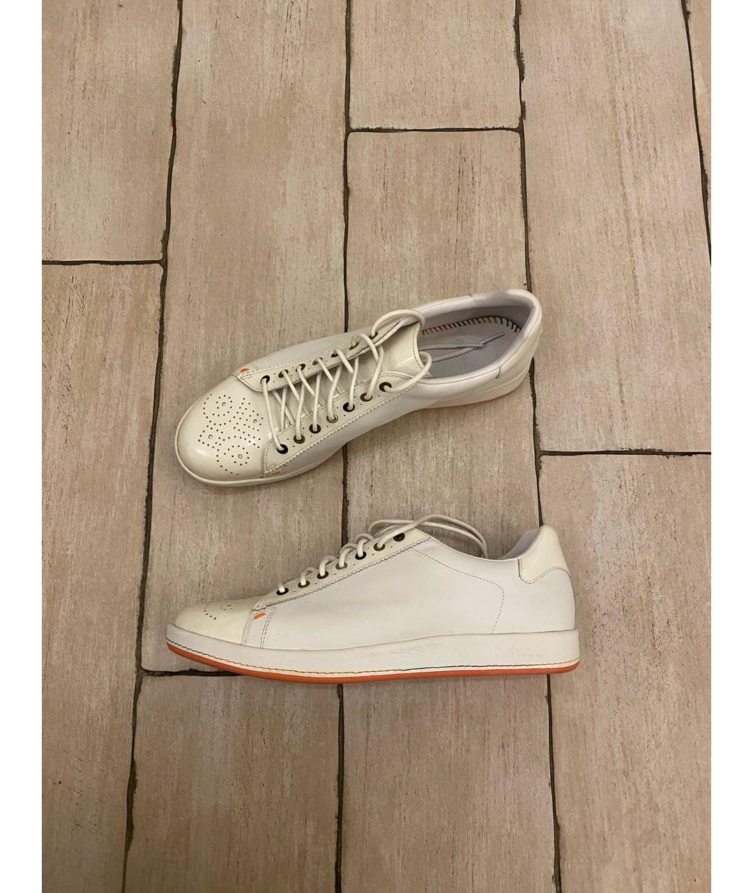 PAUL SMITH Белые кожаные кеды, фото 7