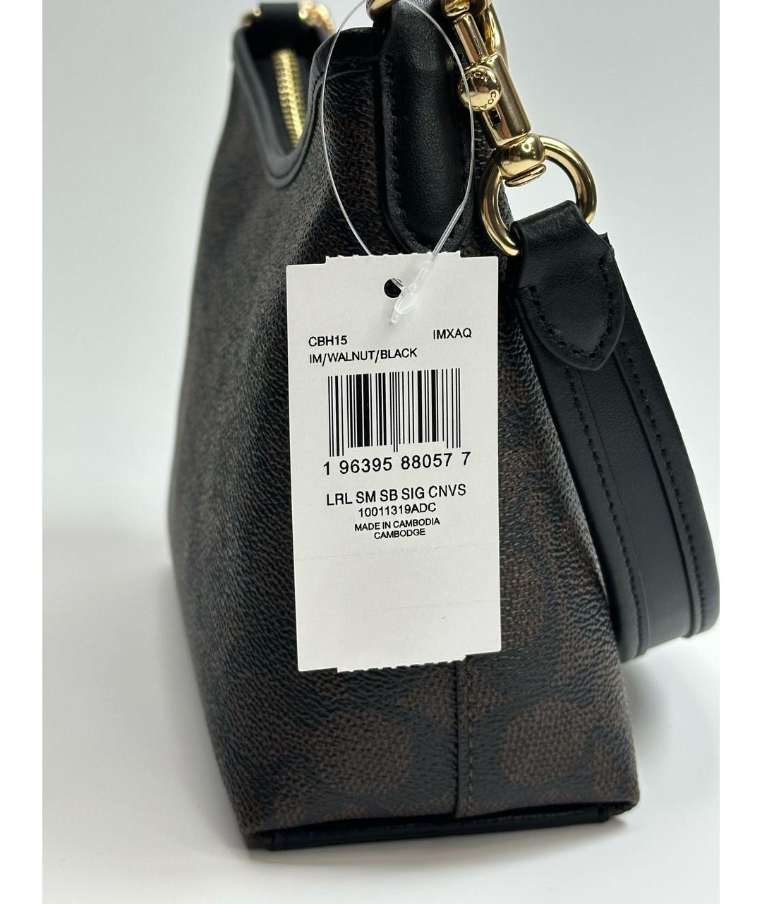 COACH Коричневая кожаная сумка через плечо, фото 6