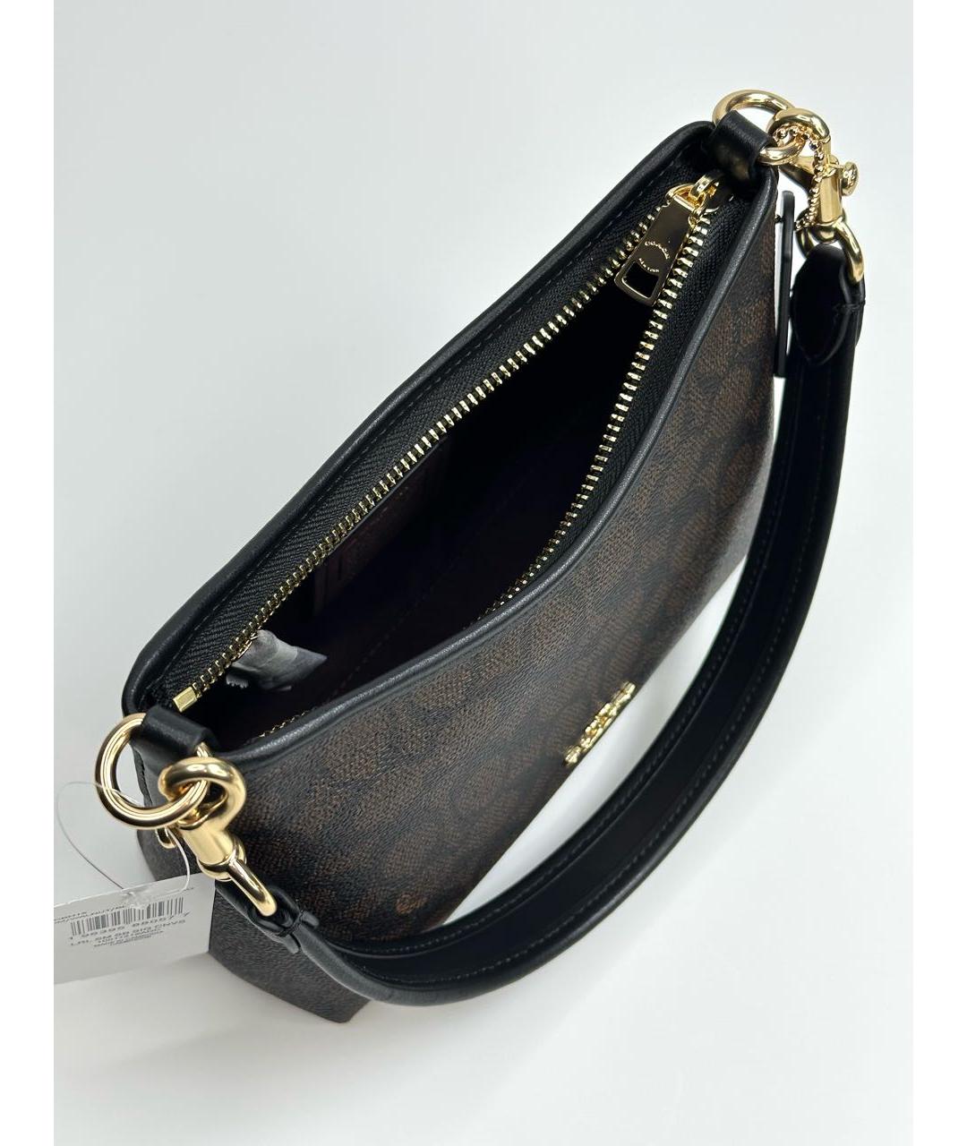 COACH Коричневая кожаная сумка через плечо, фото 4