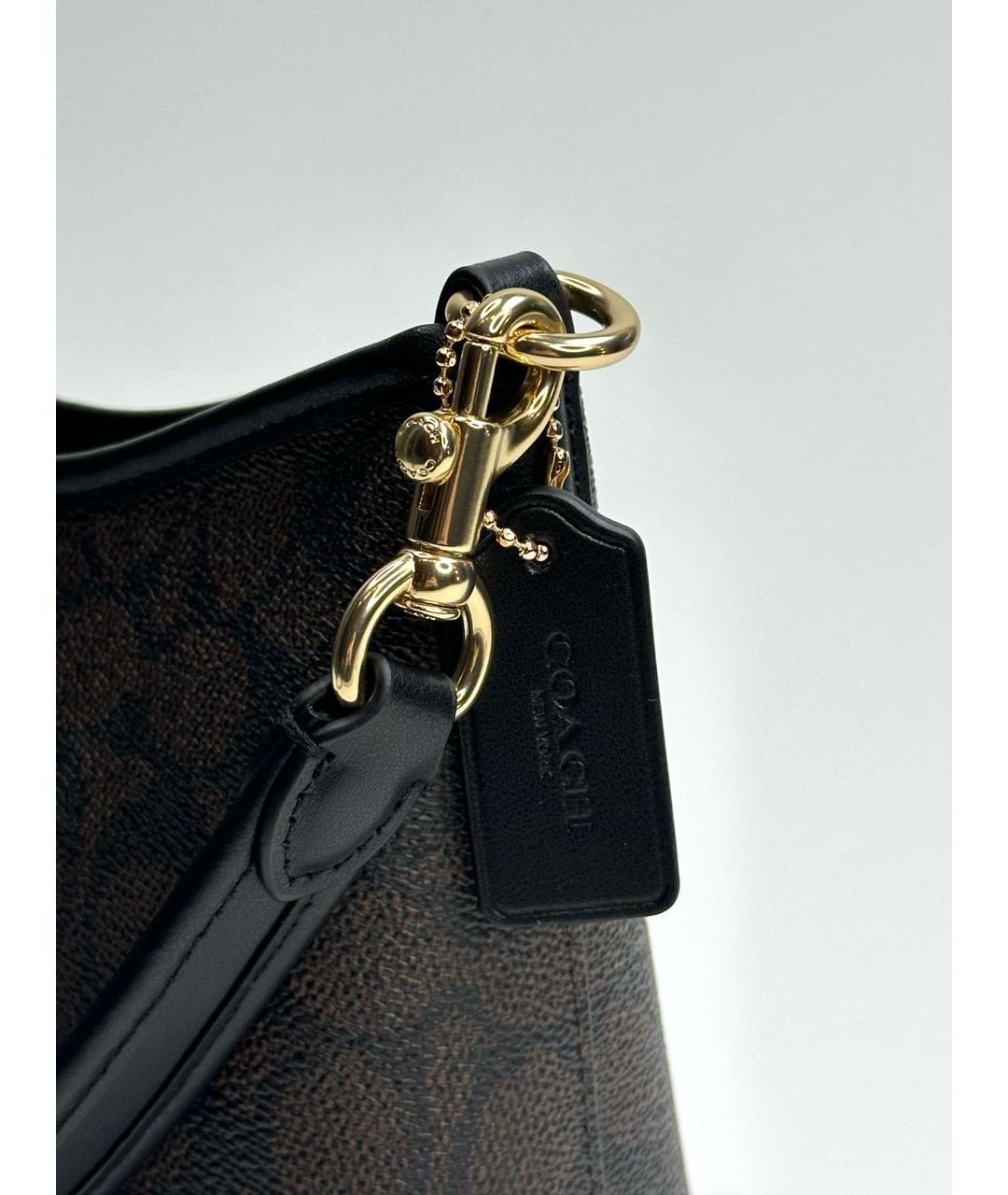 COACH Коричневая кожаная сумка через плечо, фото 5