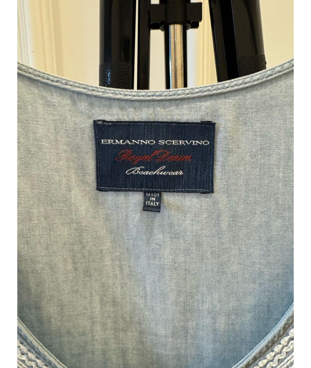 ERMANNO SCERVINO Голубая хлопковая туника, фото 3